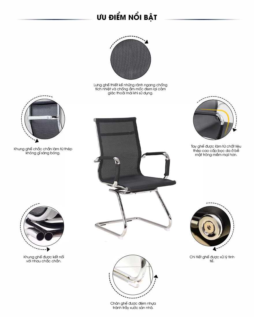 ghe-quy-lung-luoi-thap201 Ghế Qùy Lưới Lưng Cao Chân Nhún - GQLC01