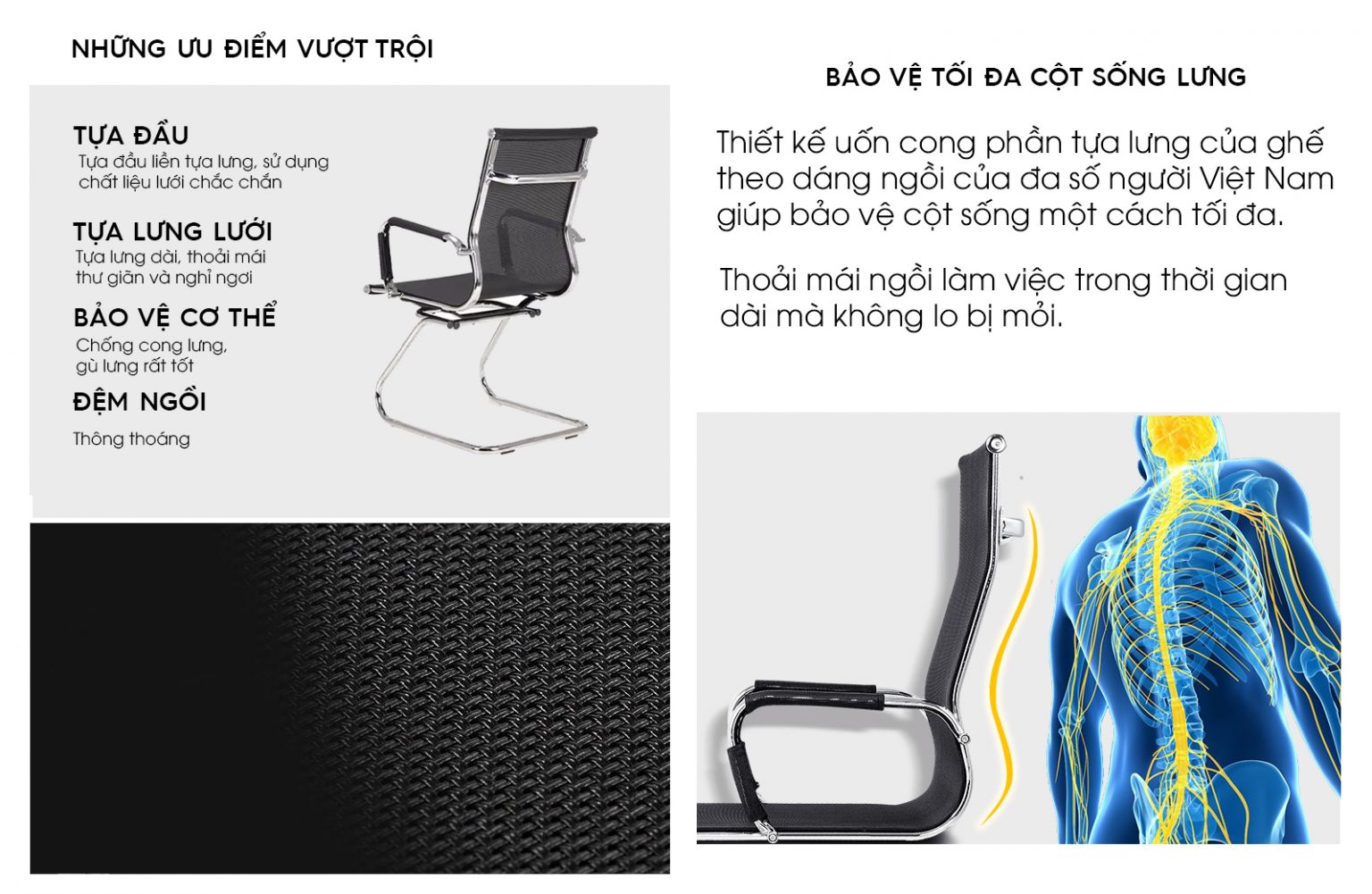 ghe-quy-lung-luoi-thap202-1 Ghế Qùy Lưới Lưng Cao Chân Nhún - GQLC01