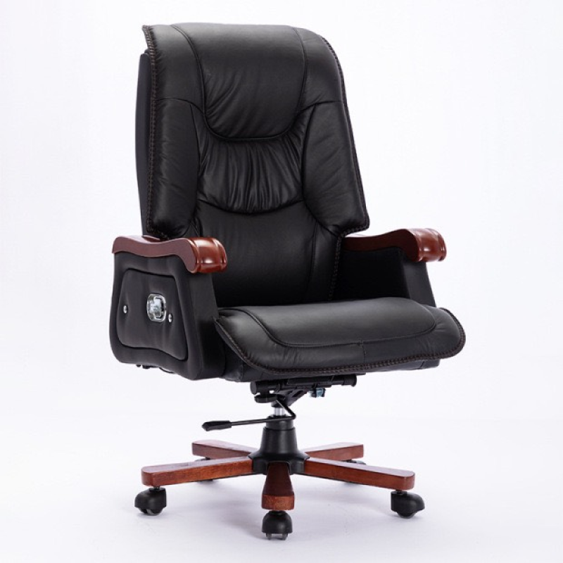 Ghế Giám Đốc Bọc Da Tay Gỗ - GGĐ18