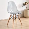 Ghế Eames Nhựa Trong Chân Gỗ - CF03MT