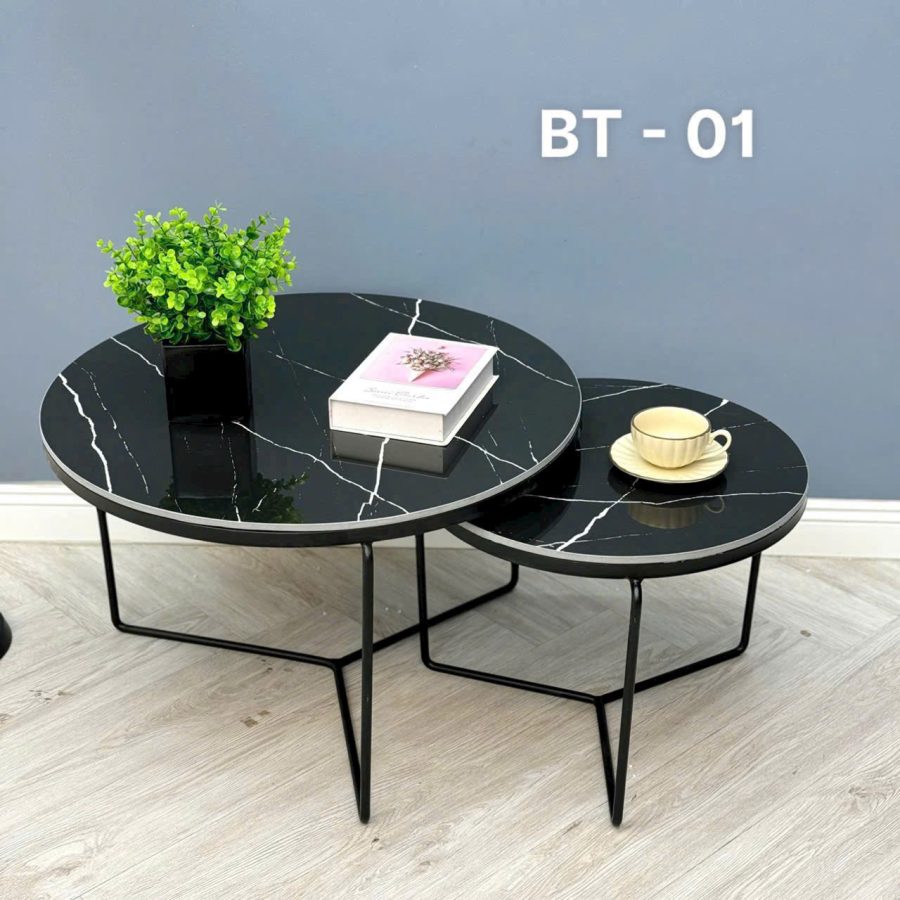 Bàn Trà Đôi Mặt Đá- BT01MT