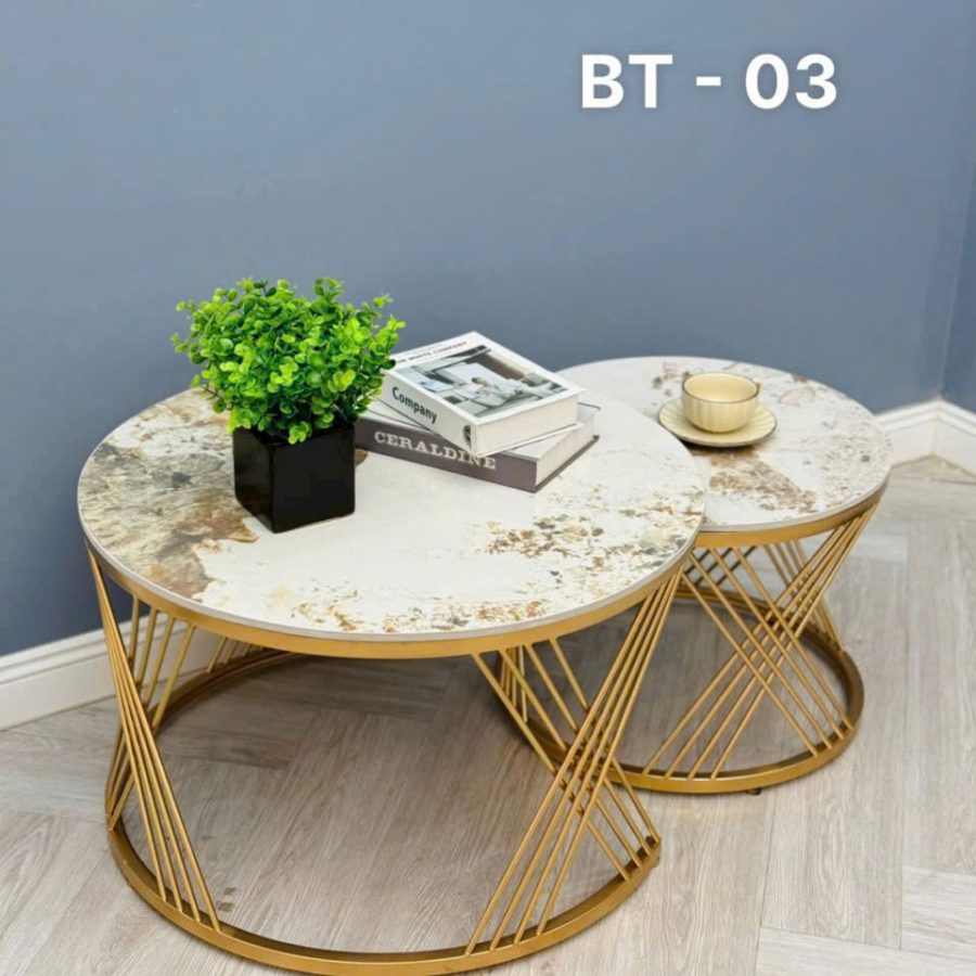 Bàn Trà Đôi Mặt Đá - BT03MT