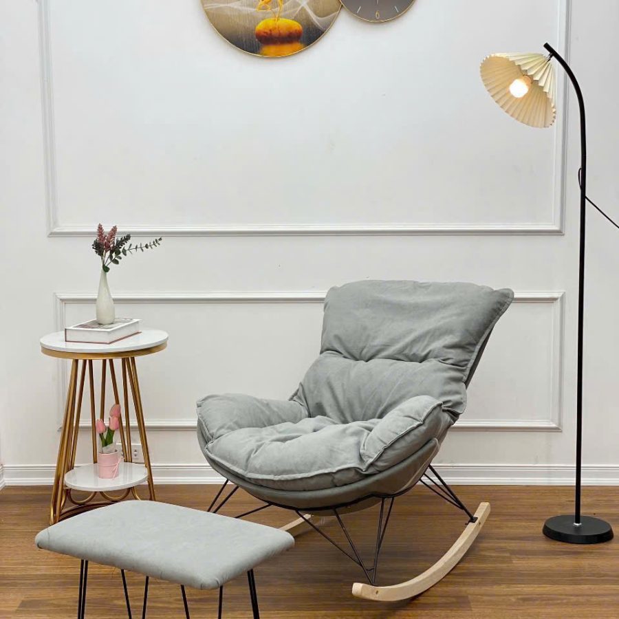 Ghế Thư Giãn Bập Bênh Màu Ghi- TG01MT