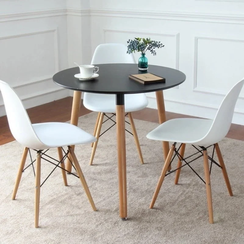 Bàn Tròn Gỗ MDF Chân Gỗ Beech- BT01MT