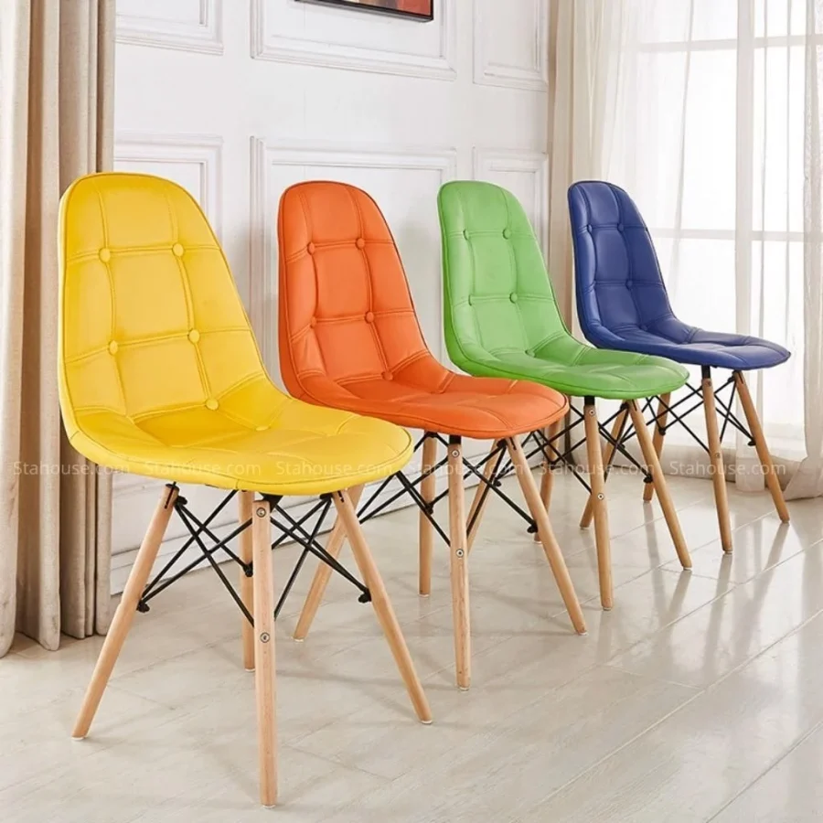 Ghế Da Cúc Chân Gỗ Beech - CF10MT